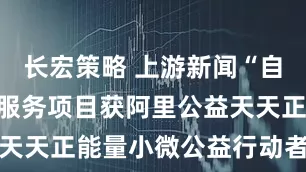长宏策略 上游新闻“自然帮”志愿服务项目获阿里公益天天正能量小微公益行动者专项奖